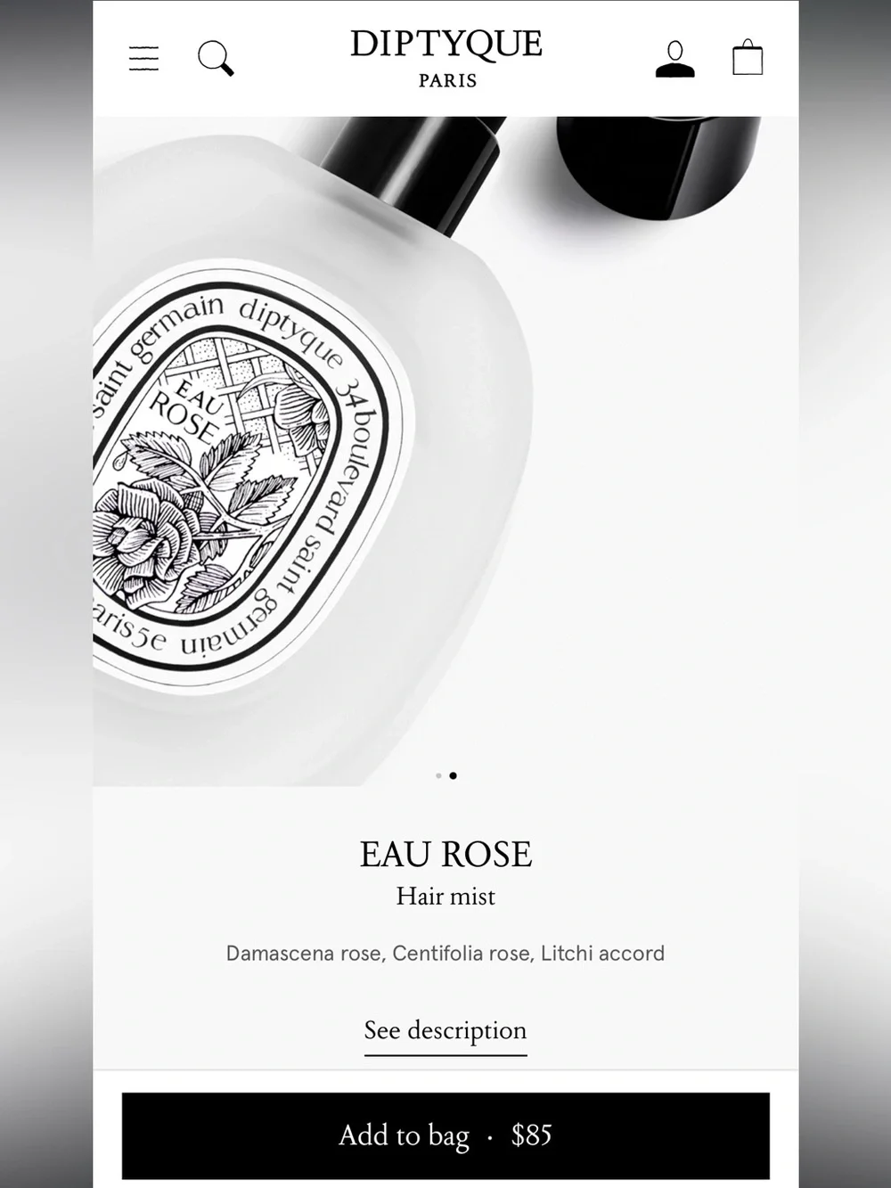 diptyque EAU ROSE Hair mist 30ml